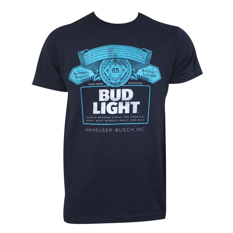 Bud Light Mens Navy Blue T-Shirt Image 1