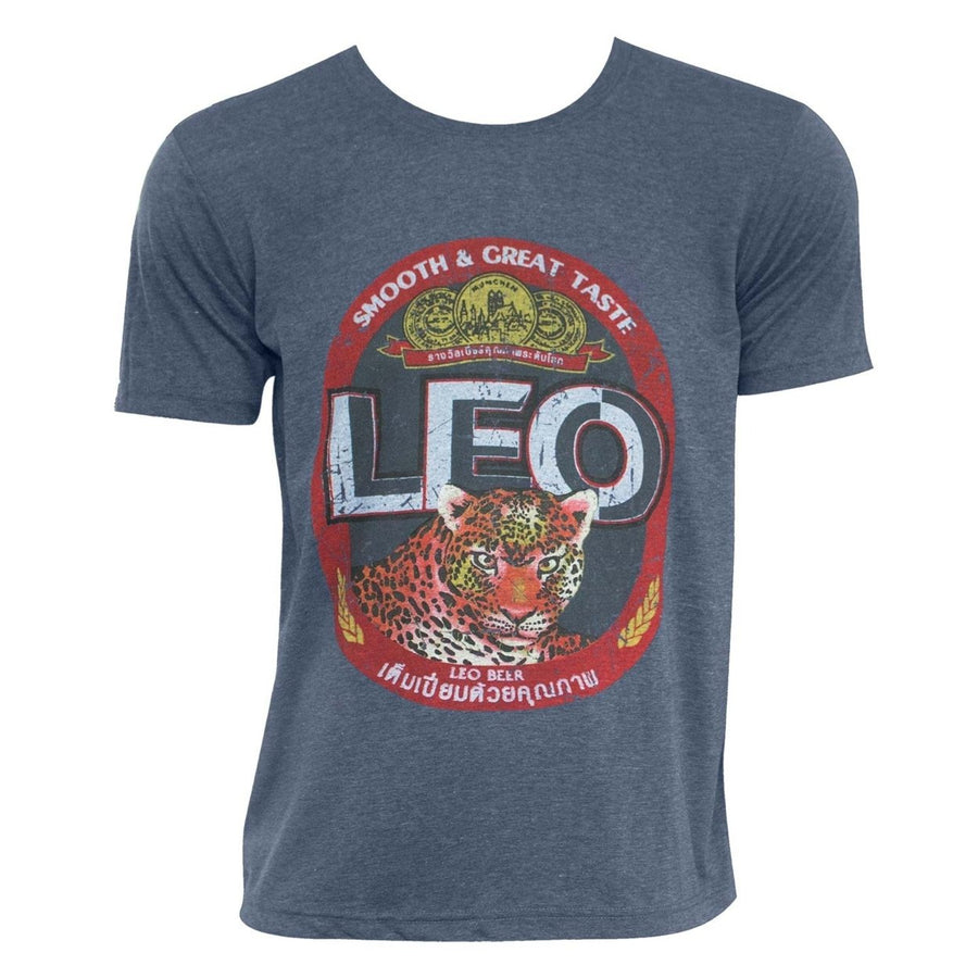 Leo Beer Logo Denim Blue Tee Shirt Image 1