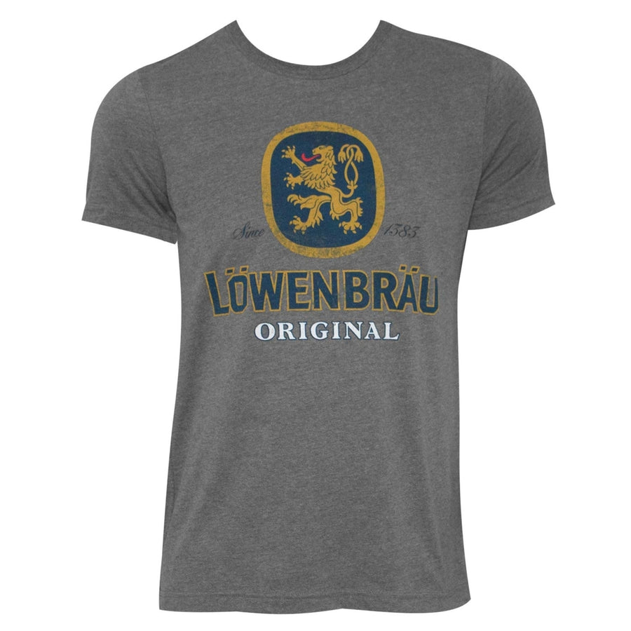 Lowenbrau Logo Grey Tee Shirt Image 1