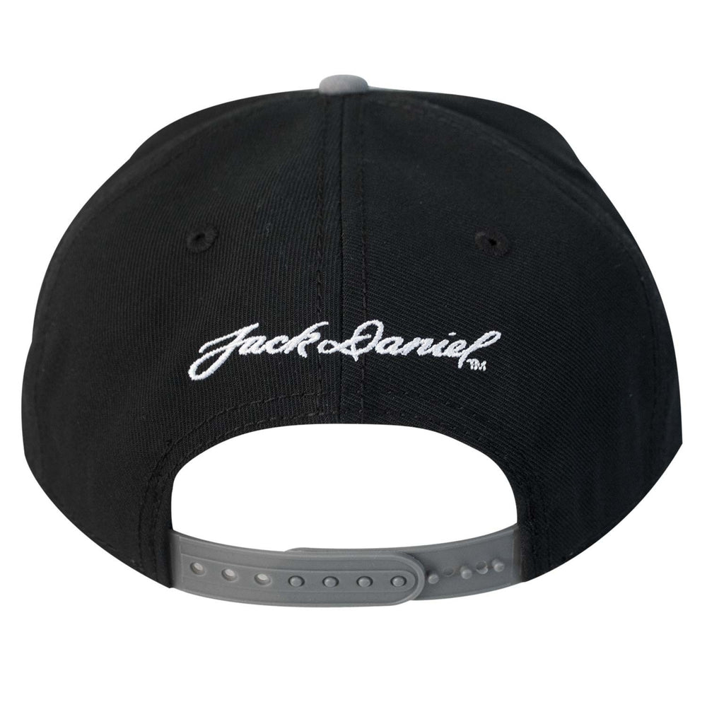 Jack Daniels Flat Brim Black and Grey Snapback Hat Image 2