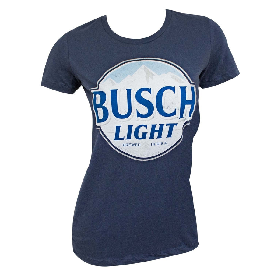 Busch Light Logo Womens Navy Blue T-Shirt Image 1