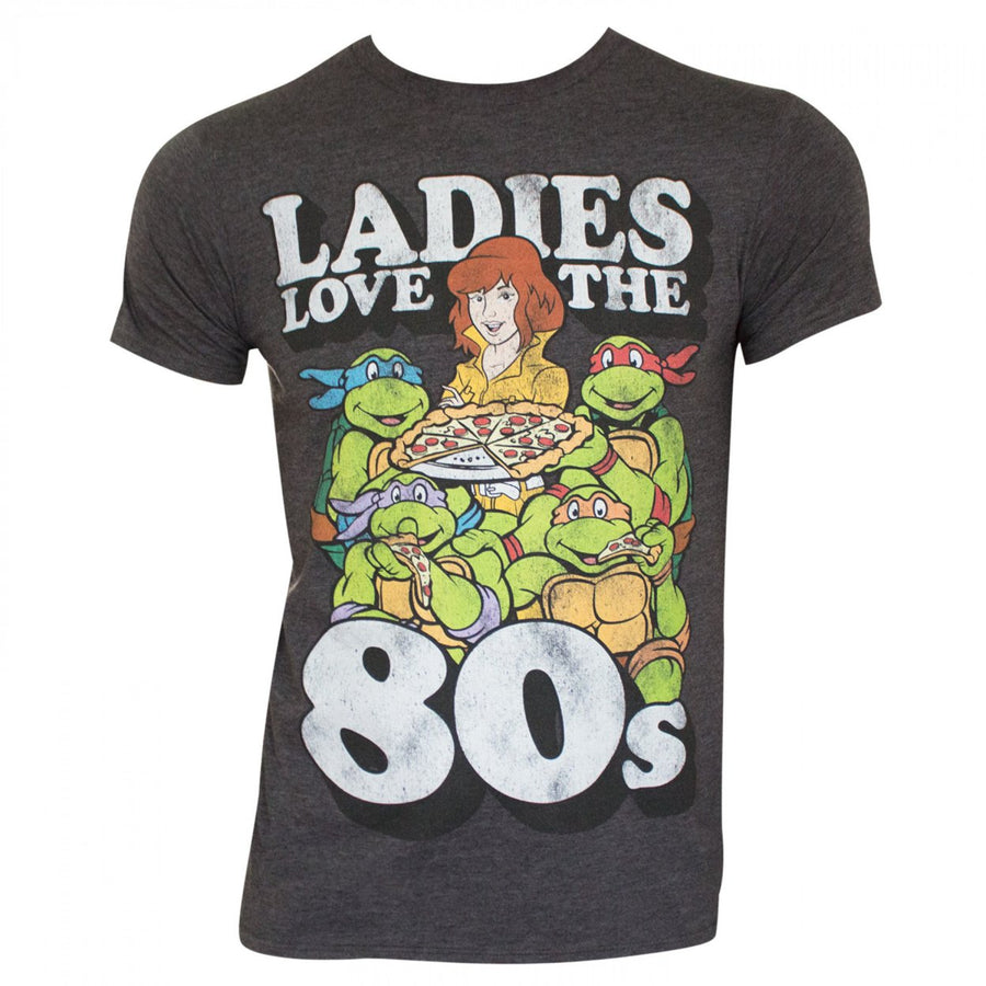 Teenage Mutant Ninja Turtles Loves The 80s Grey Tee Shirt Image 1