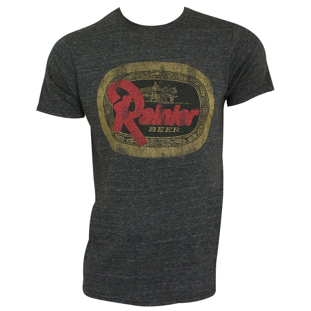 Rainier Beer Logo Retro Brand Charcoal Mens T-Shirt Image 1