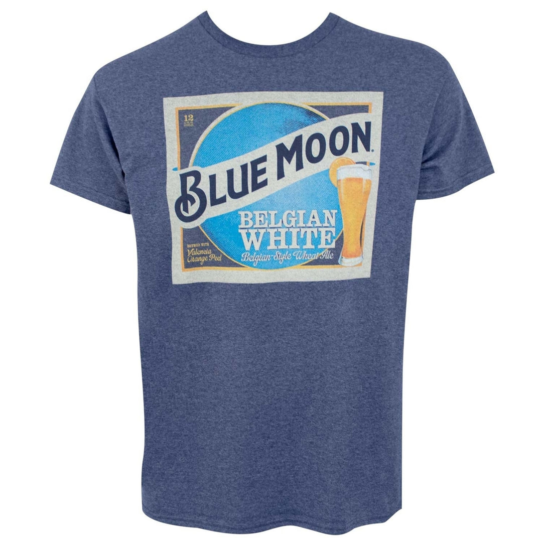 Blue Moon Belgian White Label Men's Blue T-Shirt Image 1
