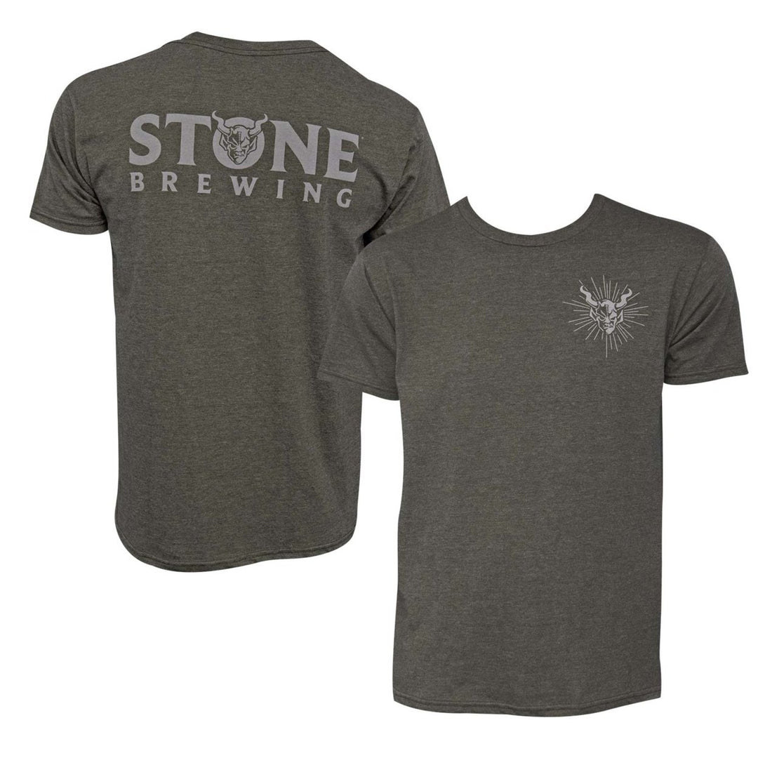 Stone Brewing Gargoyle Logo Olive Green Mens T-Shirt Image 1