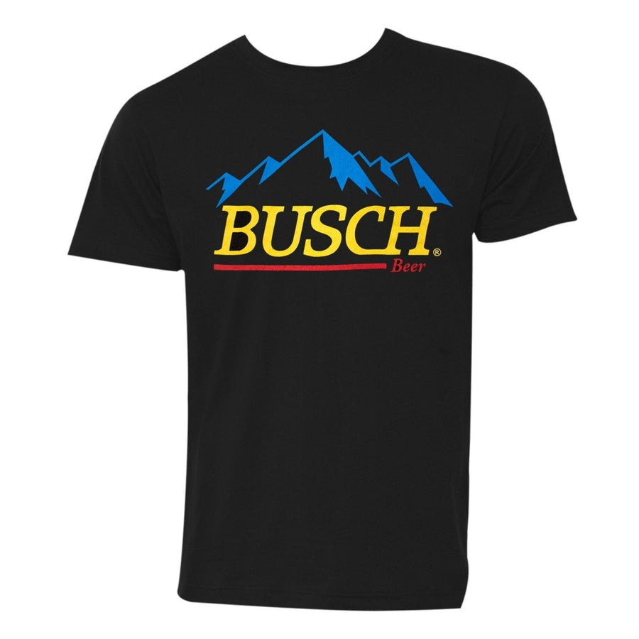 Busch Beer Gold Logo Black Tee Shirt Image 1