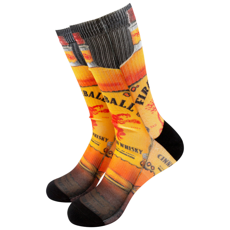 Fireball Whiskey Bottle Print Socks Image 1