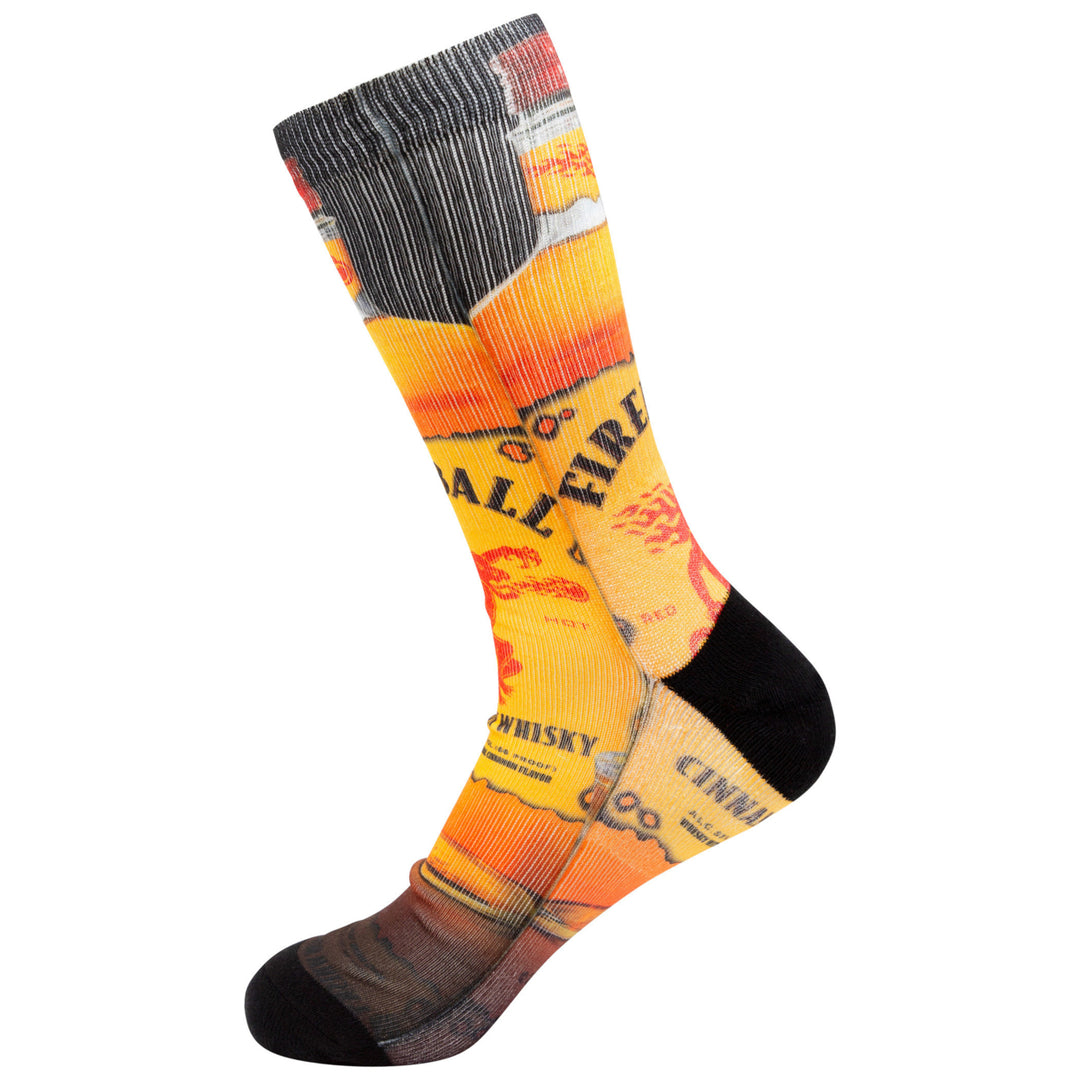 Fireball Whiskey Bottle Print Socks Image 3