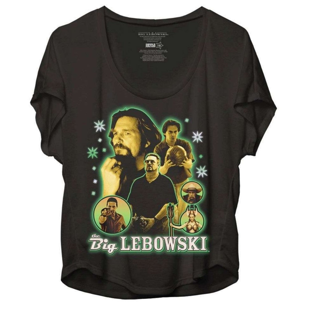 Big Lebowski Bowling Womens Crop Top Tee Shirt Image 1