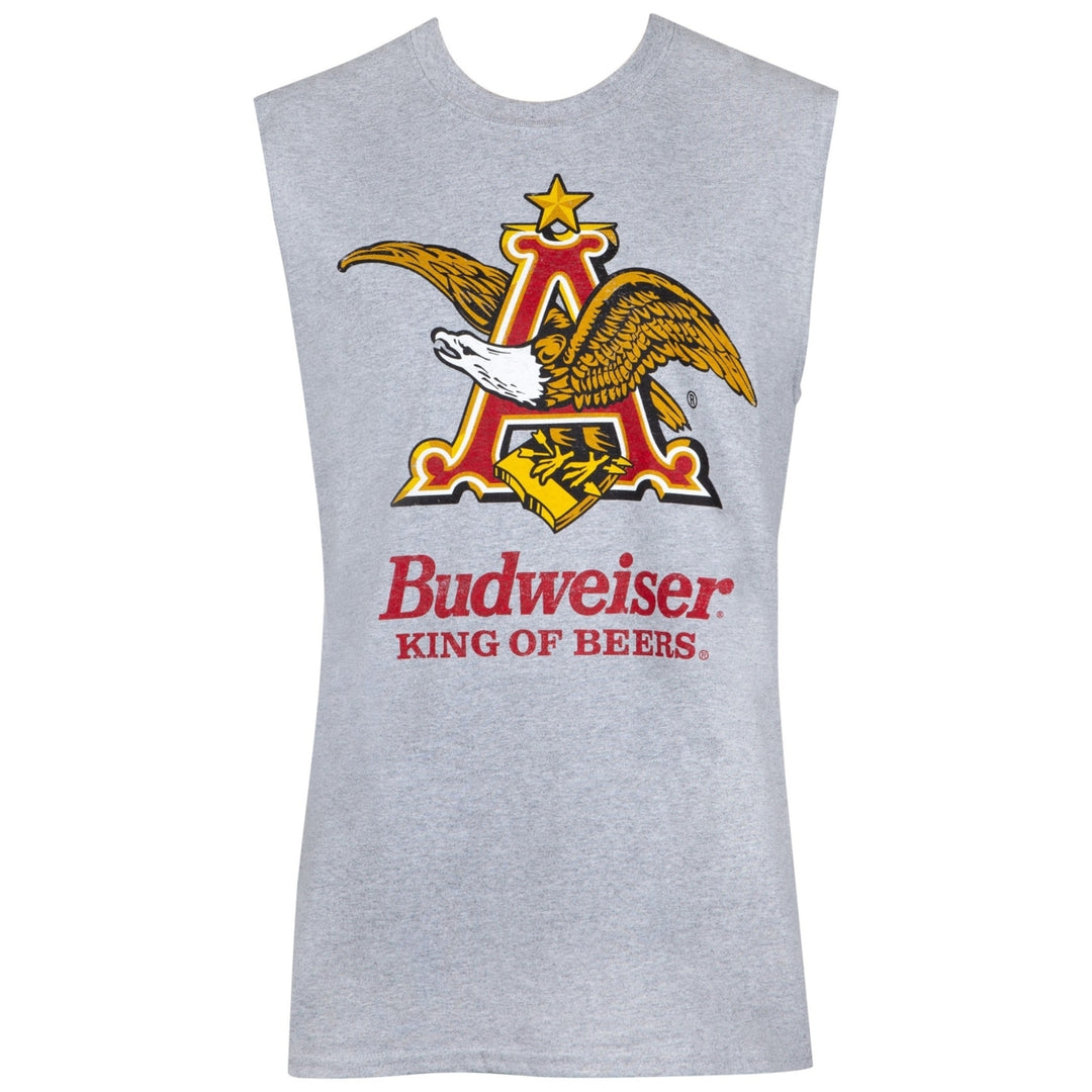 Budweiser Anheuser Logo Sleeveless Grey Tank Image 1