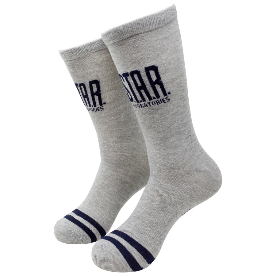The Flash S.T.A.R. Labs Grey Crew Socks Image 1