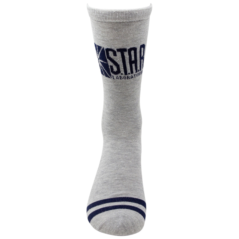The Flash S.T.A.R. Labs Grey Crew Socks Image 2