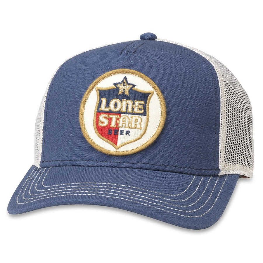 Lone Star Blue And White Mesh Adjustable Snapback Trucker Hat Image 1