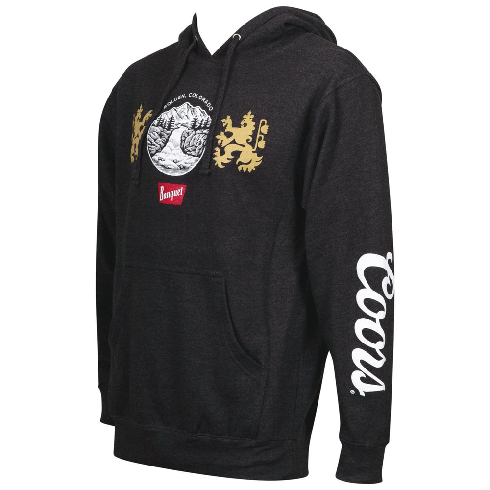 Coors Beer Banquet Waterfalls Dark Grey Hoodie Image 2