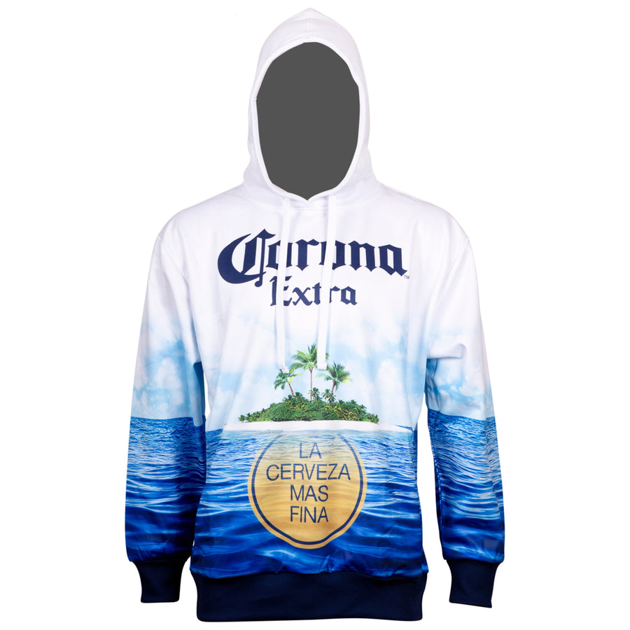 Corona Extra Beer Sublimated Beach Scene Hoodie Image 1