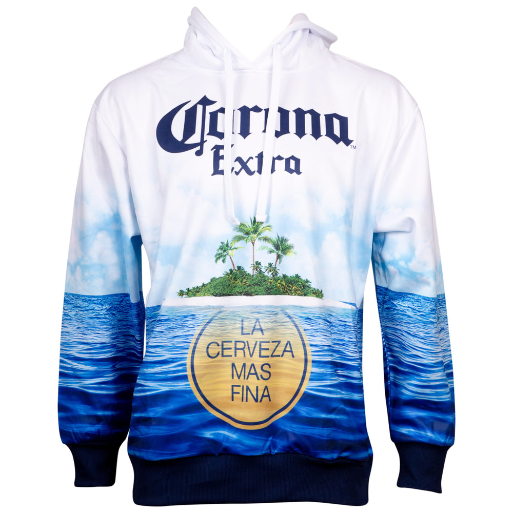 Corona Extra Beer Sublimated Beach Scene Hoodie Image 2