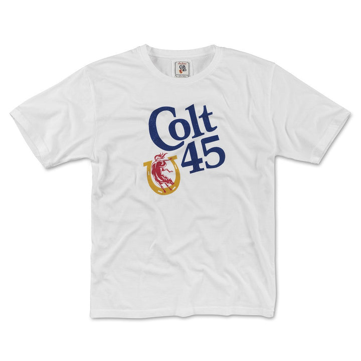 Colt 45 Malt Liquor Mens White Logo T-Shirt Image 1