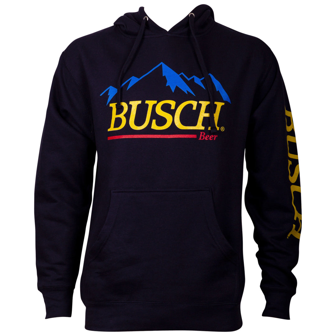 Busch Beer Mountain Logo Mens Blue Hoodie Image 2