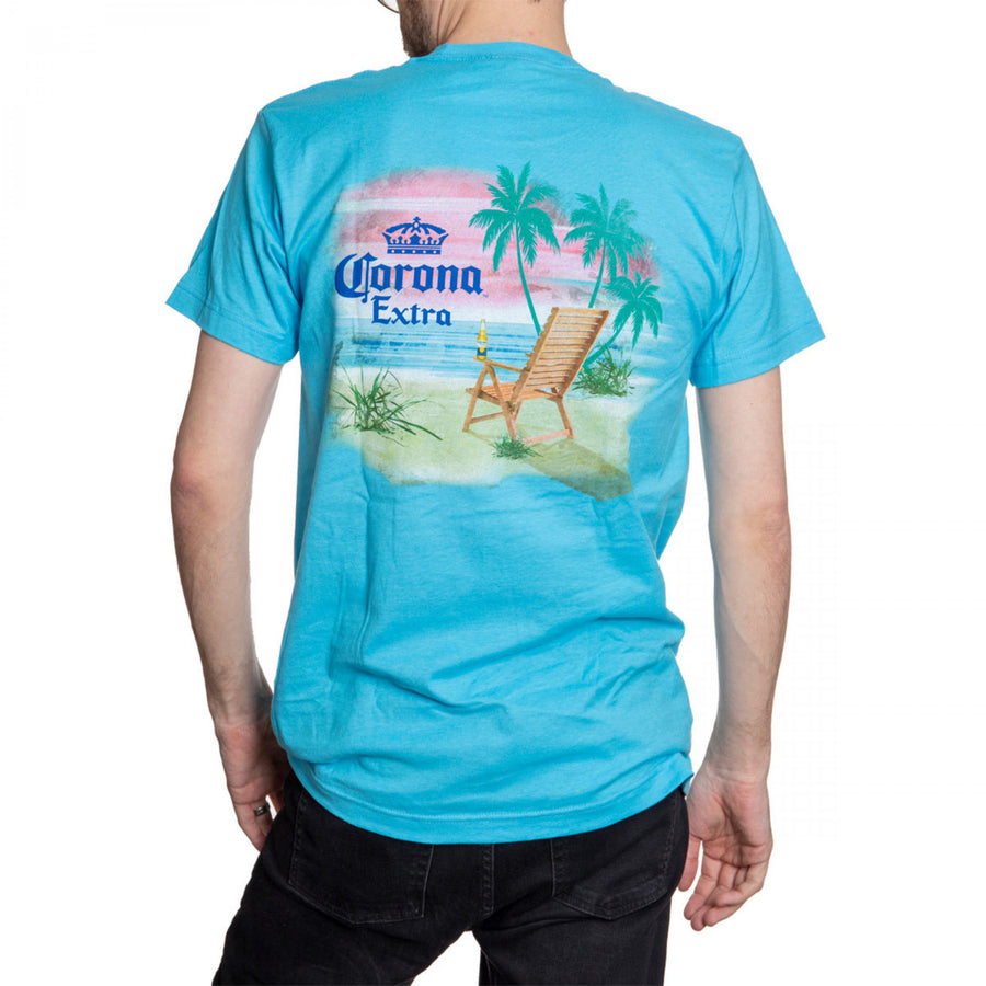 Corona Beach Sunset Blue T-Shirt Image 1