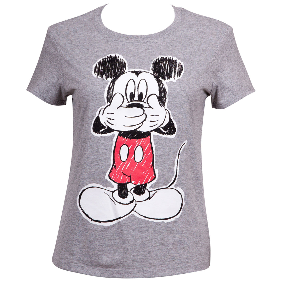 Mickey Mouse Oops Juniors Fitted T-Shirt Image 1