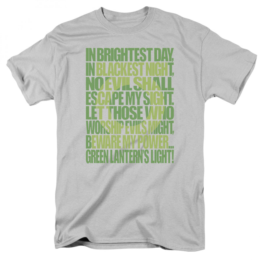 Green Lantern Oath Mens Grey T-Shirt Image 1