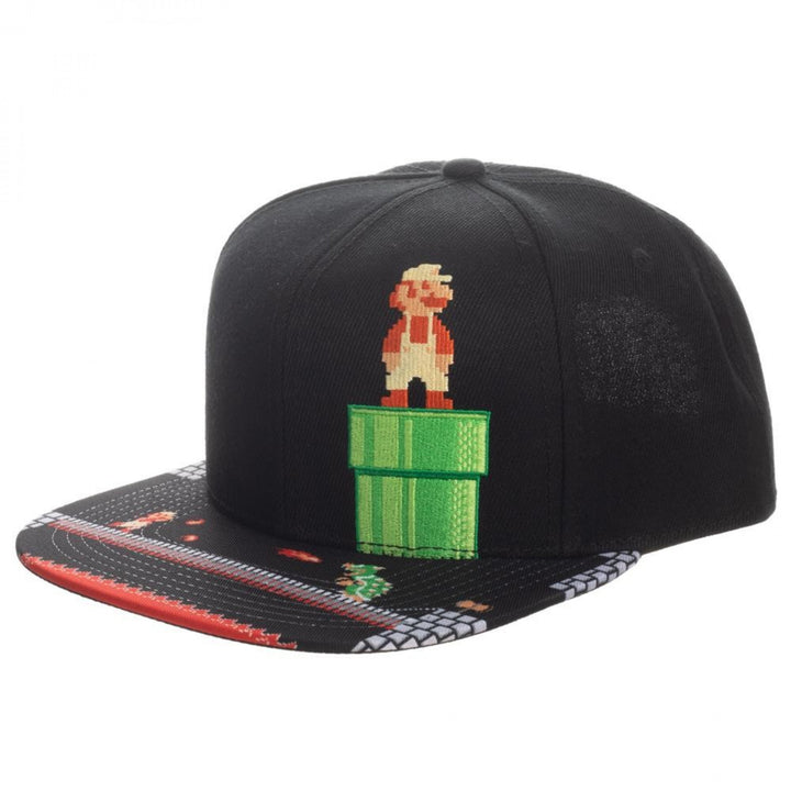 Super Mario 8-Bit Bill Snapback Hat Image 1