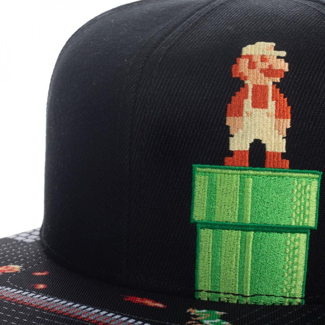 Super Mario 8-Bit Bill Snapback Hat Image 4