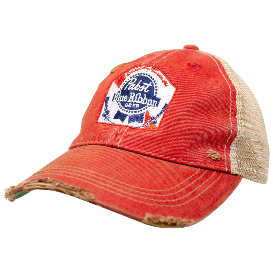 Pabst Blue Ribbon PBR Red Trucker Hat Image 1