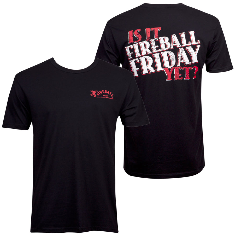 Fireball Cinnamon Whisky Is It Friday Mens Black T-Shirt Image 1