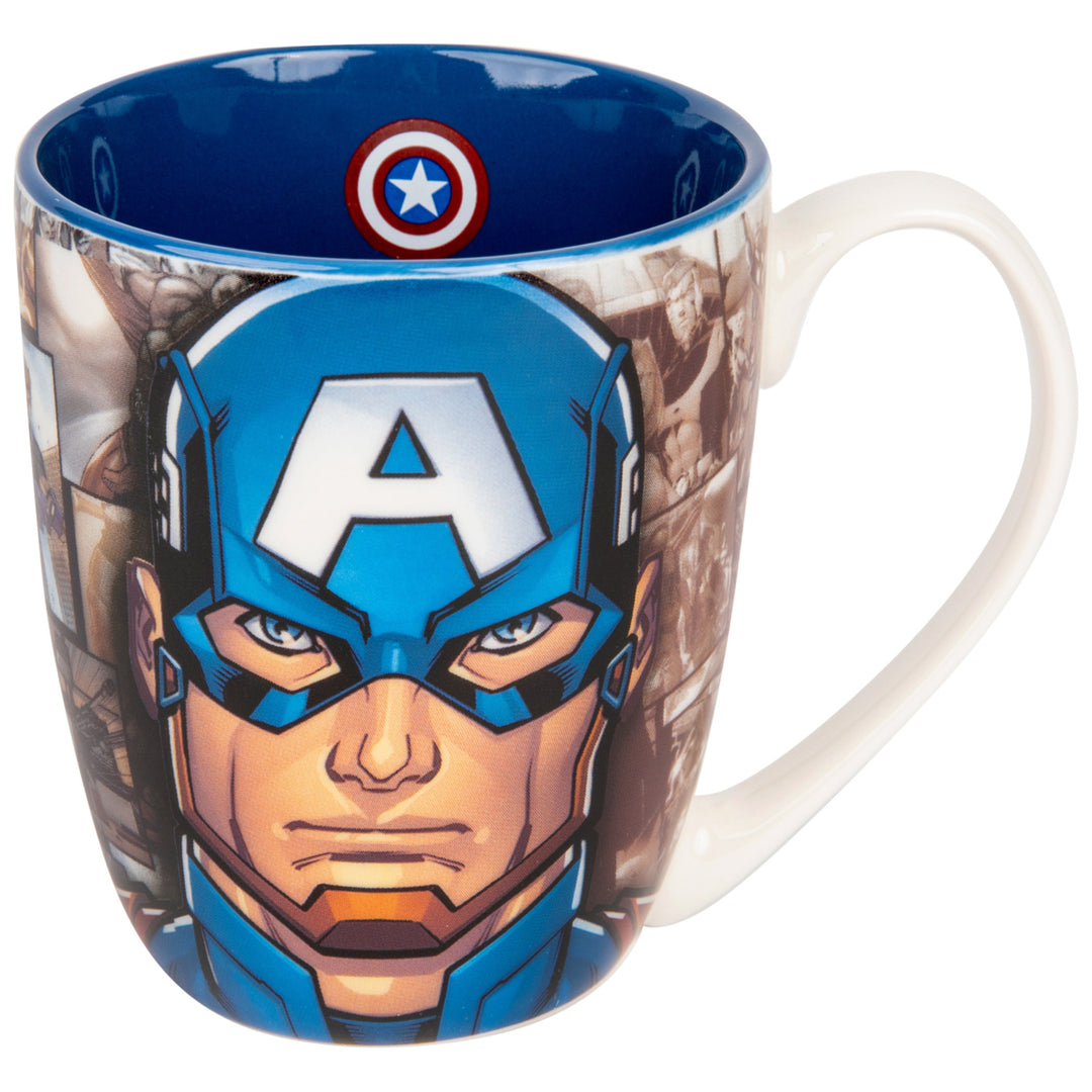 Captain America Cartoon Face Mug Image 1