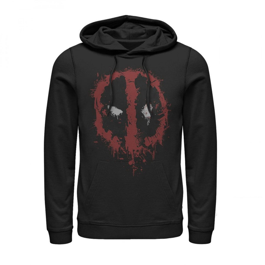 Deadpool Splatter Logo Black Hoodie Image 1