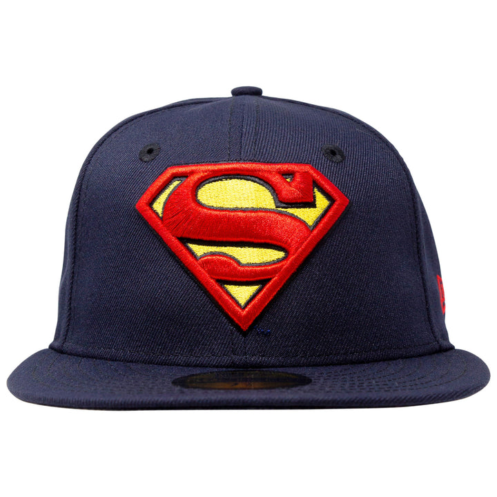 Superman Classic Symbol on Navy Era 59Fifty Fitted Hat Image 2