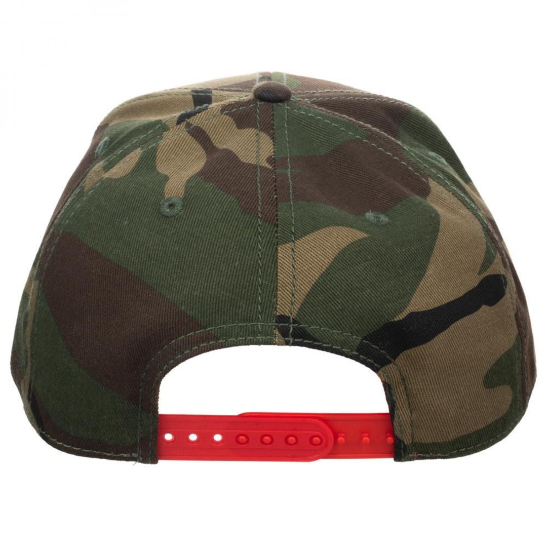 Captain America Camo Pre-Curved Bill Adjustable Snapback Hat Image 3