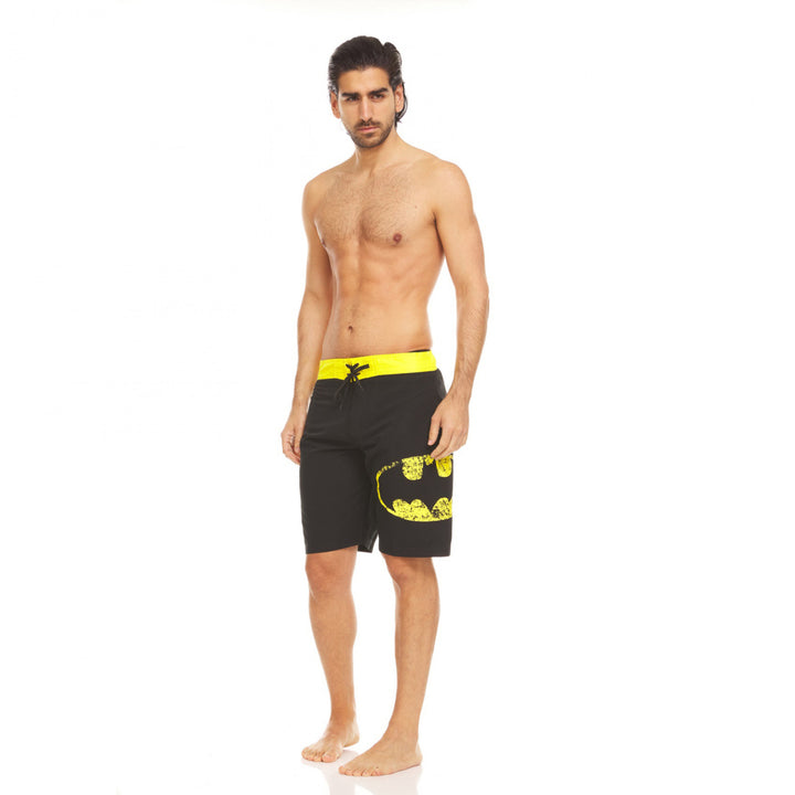 Batman Symbol Heather Black Board Shorts Image 6