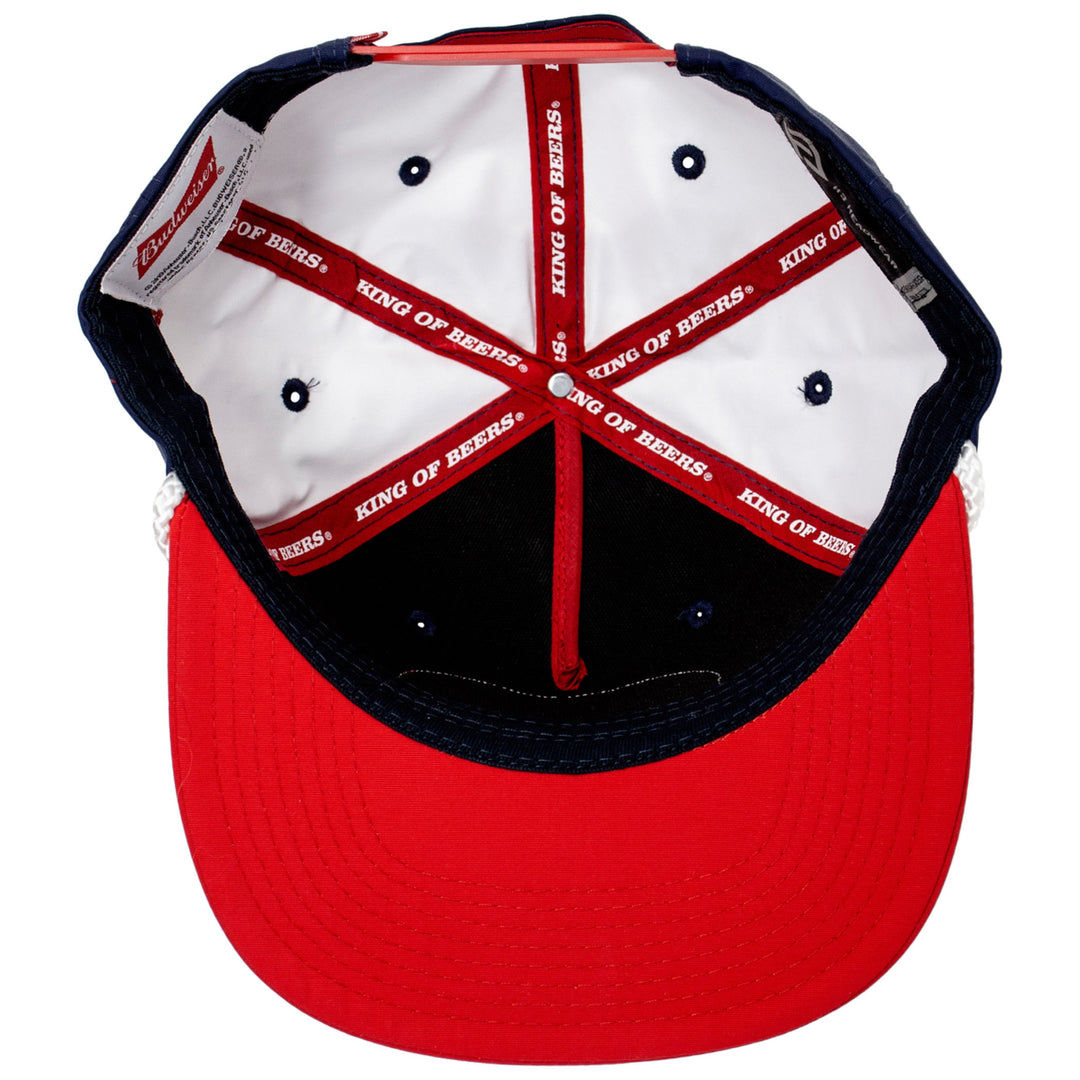 Budweiser Red and Blue Vintage Patch Snapback Image 4