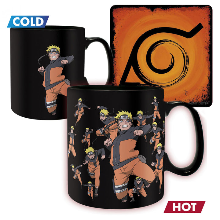 Naruto Shippuden Bunshin No Jutsu 16oz Magic Ceramic Mug and Coaster Set Image 1