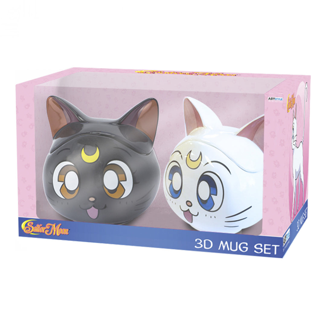 Sailor Moon Luna and Artemis 3D Sculpted Collectors Mug Set Image 2