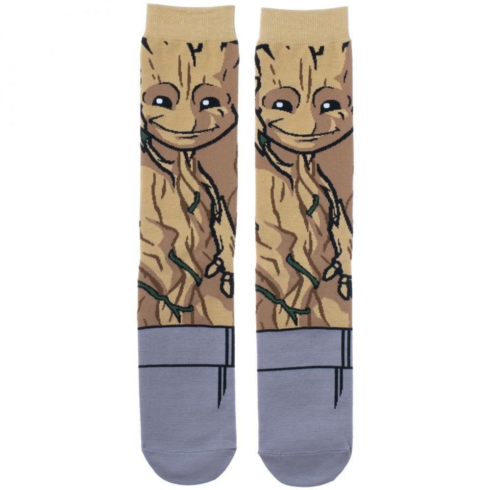 Guardians of the Galaxy Teen Groot 360 Character Crew Sock Image 2