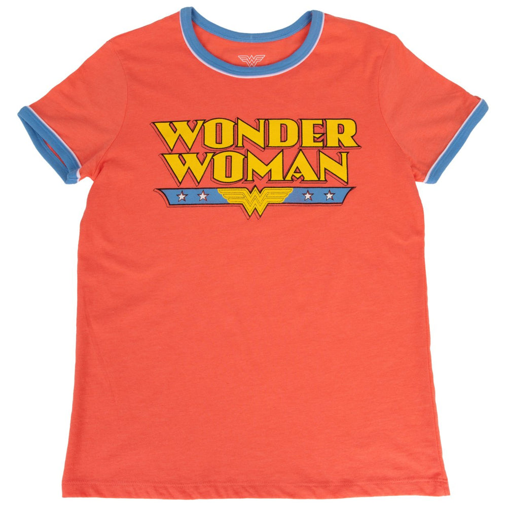 Wonder Woman Classic Logo Ringer T-Shirt Image 2