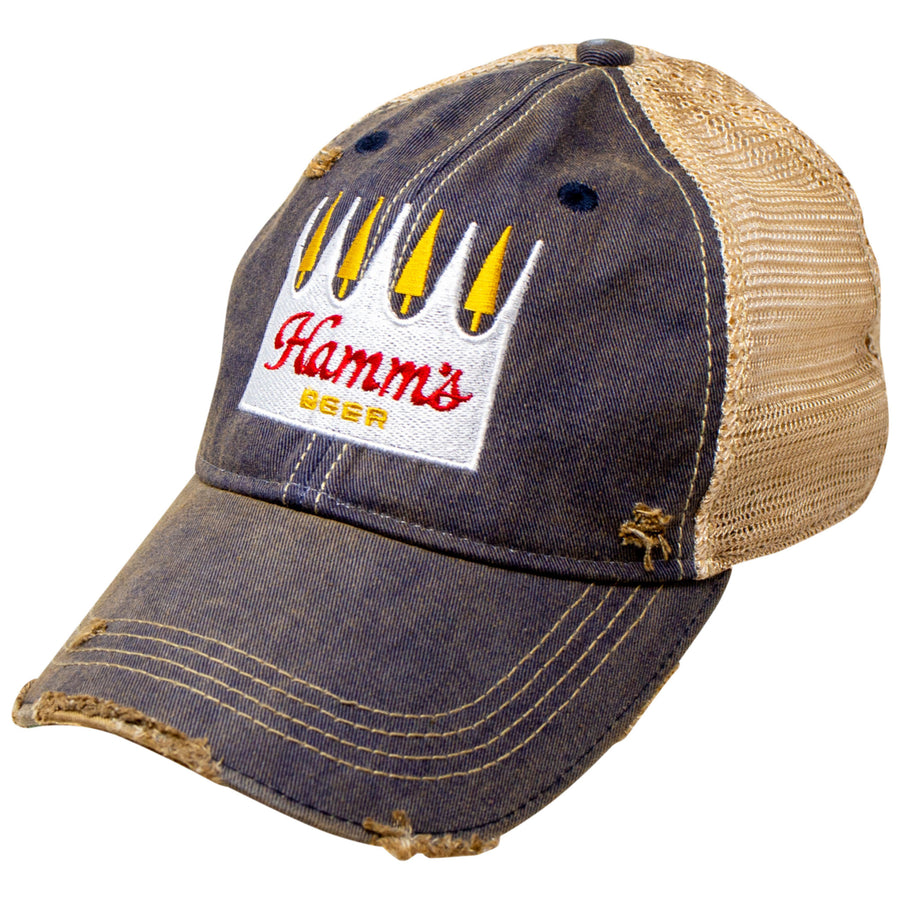 Hamms Beer Weathered Adjustable Mesh Trucker Hat Image 1