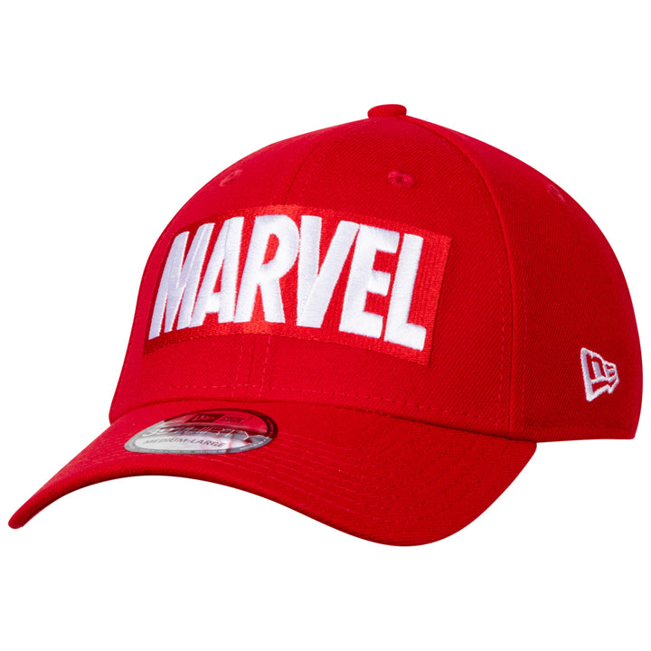 Marvel Brand Logo RED Label  Era 39Thirty Fitted Hat Image 1
