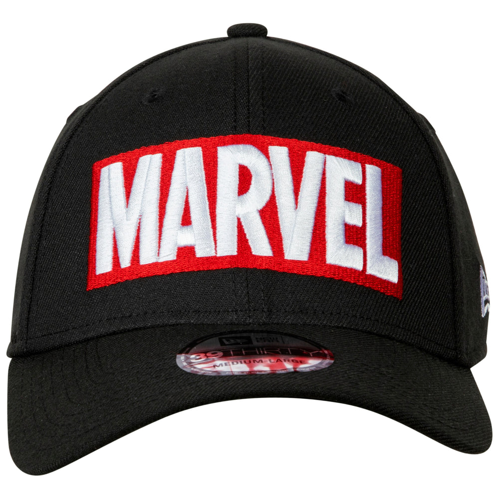 Marvel Brand Logo BLACK Label Era 39Thirty Fitted Hat Image 2