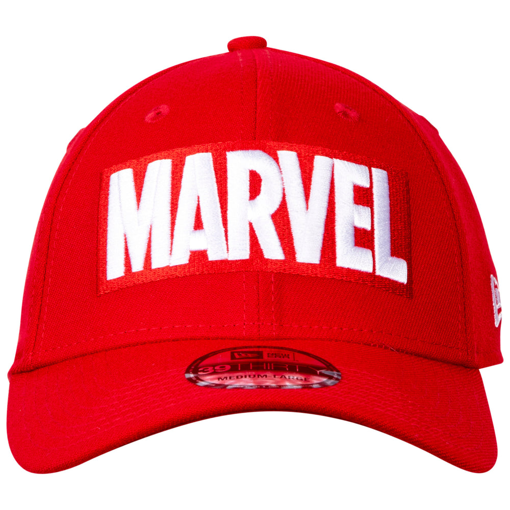 Marvel Brand Logo RED Label  Era 39Thirty Fitted Hat Image 2