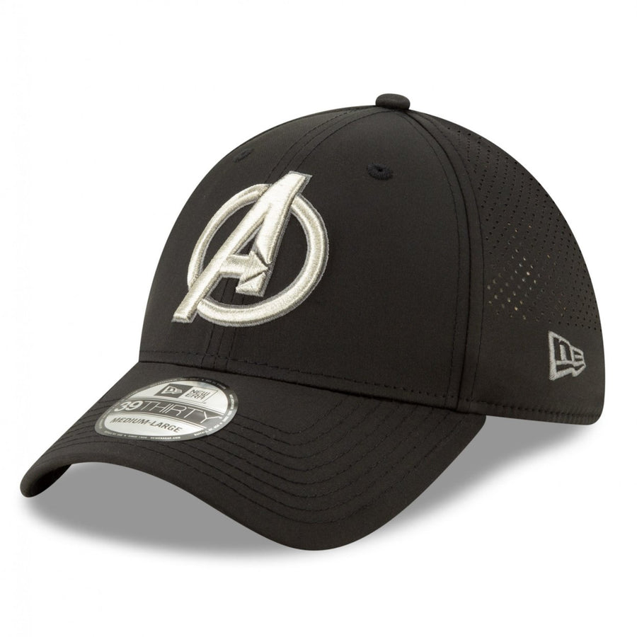 Avengers Silver Symbol Perforated for Play Era 39Thirty Fitted Hat Image 1