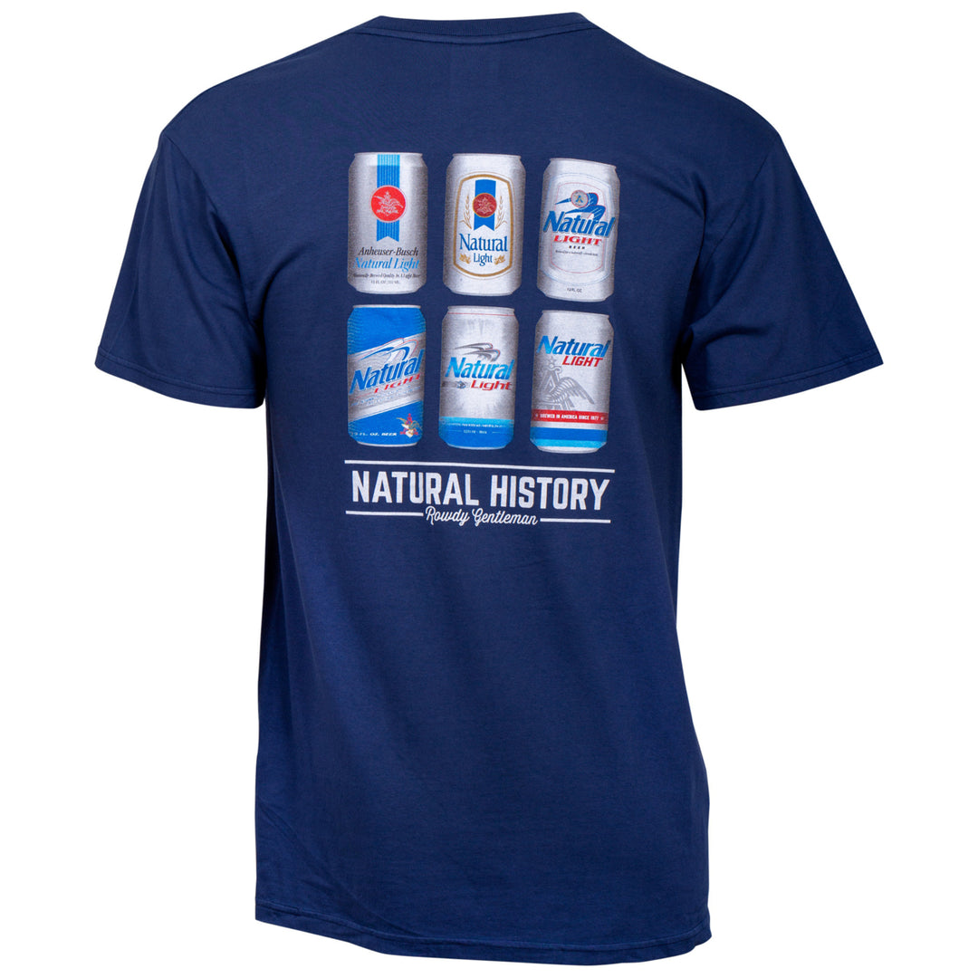 Natty Light Natural History Rowdy Gentleman Blue Mens T-Shirt Image 3