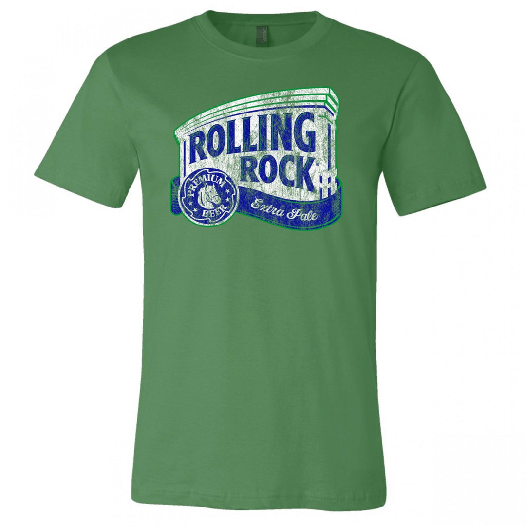 Rolling Rock Beer Classic Logo Distressed T-Shirt Image 1