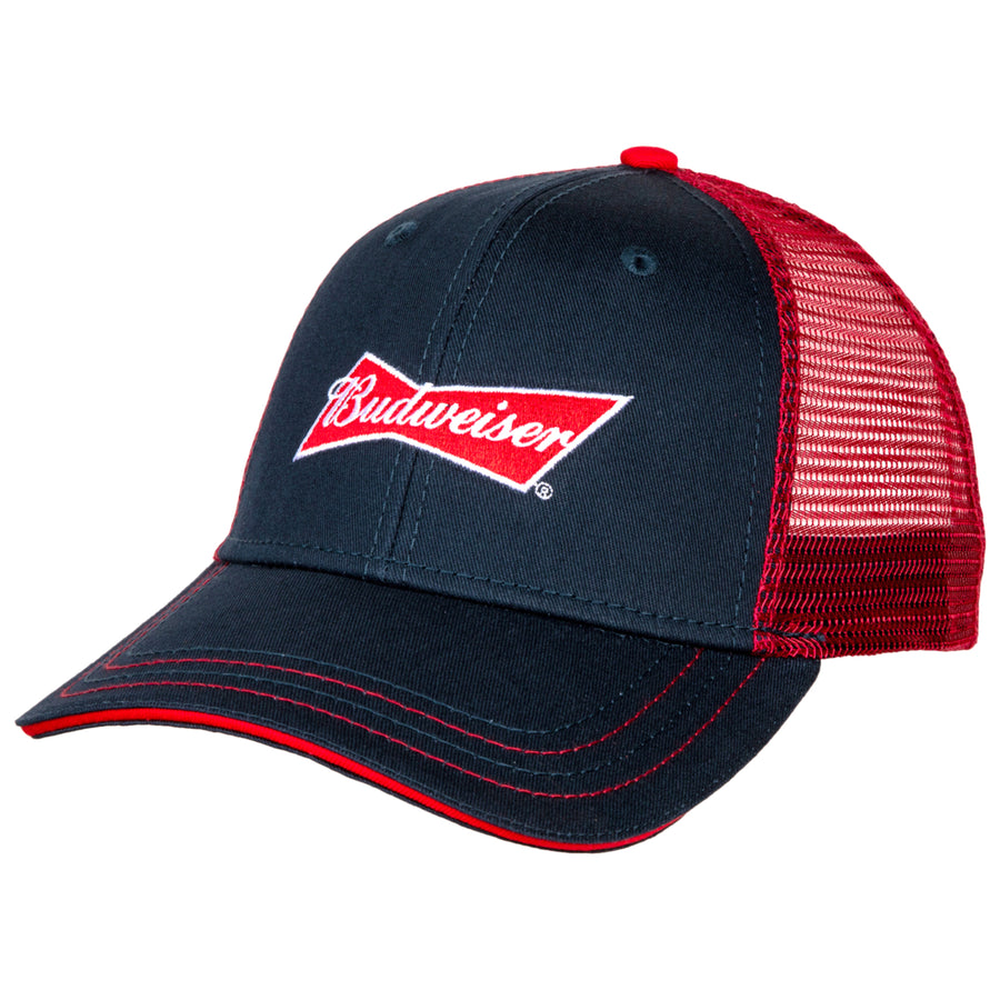 Budweiser Logo Adjustable Snapback Trucker Hat Image 1