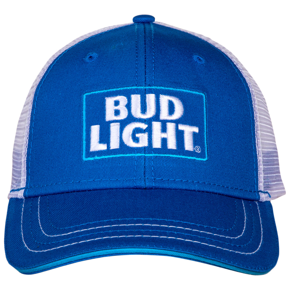 Bud Light Logo Adjustable Snapback Mesh Trucker Hat Image 2