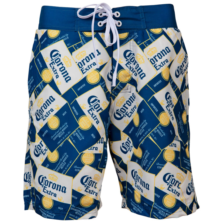 Corona Extra Scattered Labels Board Shorts Image 1