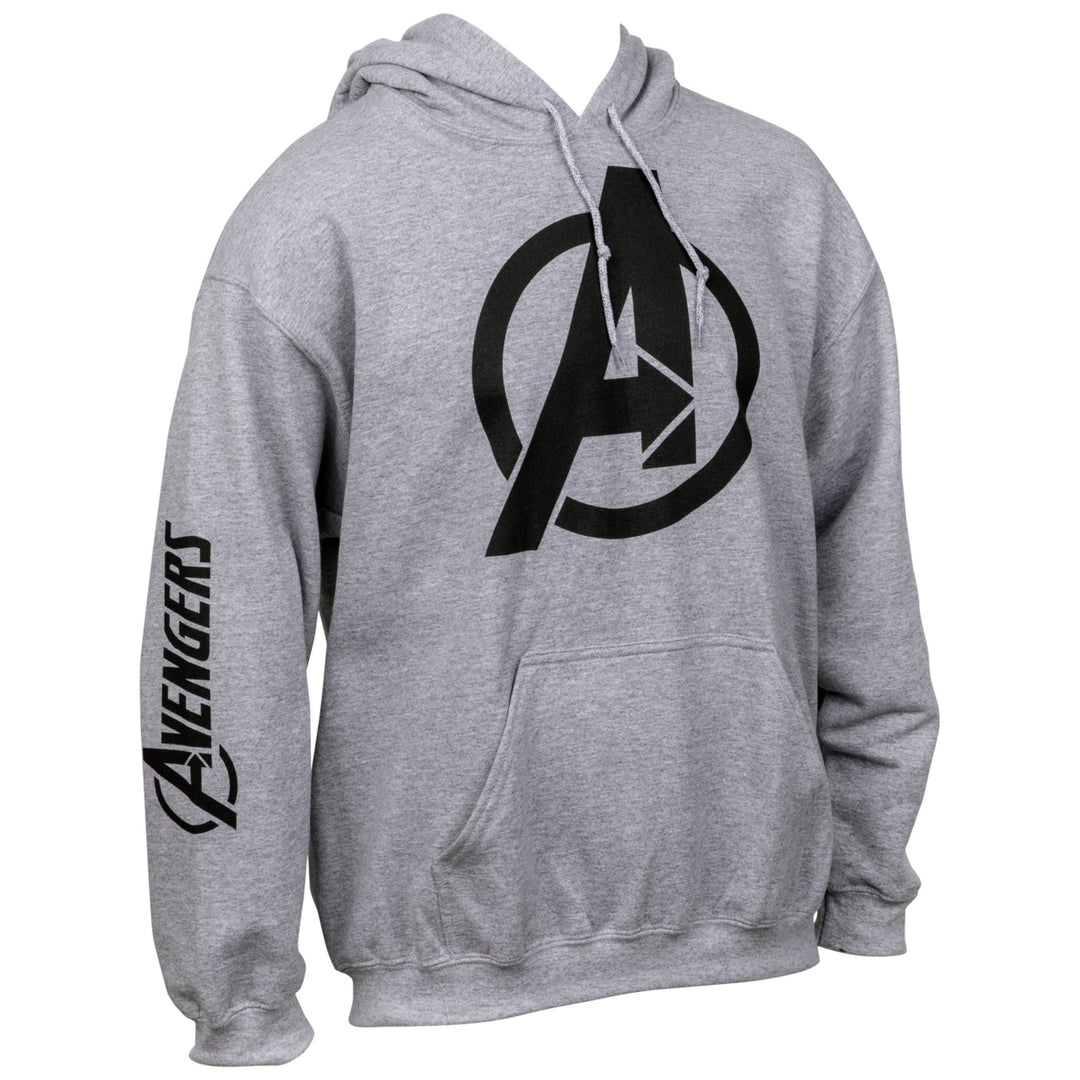 Avengers Symbol with Sleeve Print Text Pull Over Hoodie Image 2